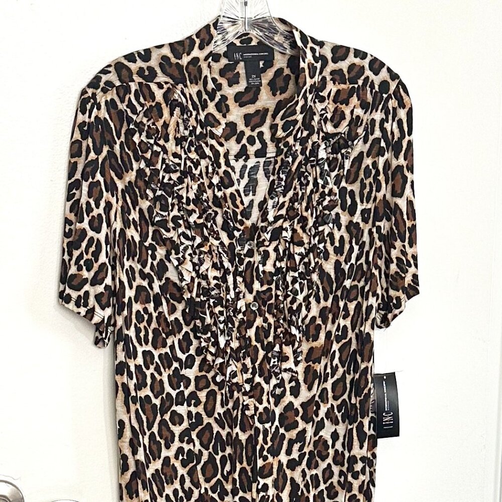 Ruffled Leopard Blouse